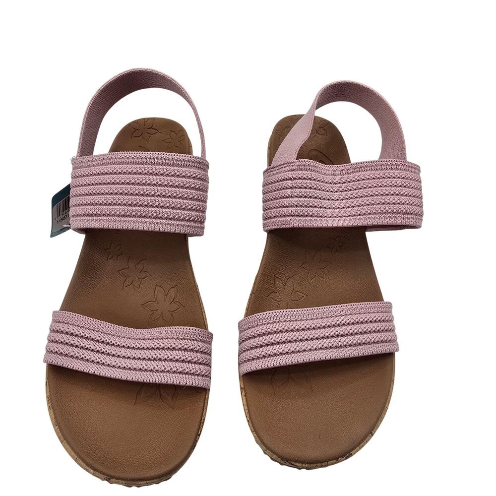 Skechers Cali Sandals Womens Size 10 Pink Slingback Wedge Luxe Foam Comfort New
